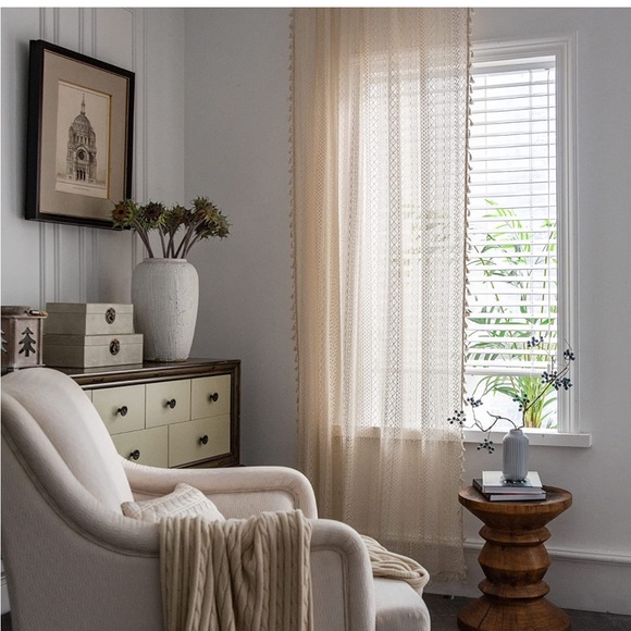 Boho 2 Panel Crochet Curtains - Picture 4 of 7